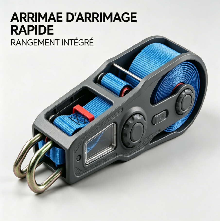 Sangle de serrage textile robuste à crochet anti-décrochage, boîtier de stockage intégré, pour camion, toit de voiture, équipements de camping