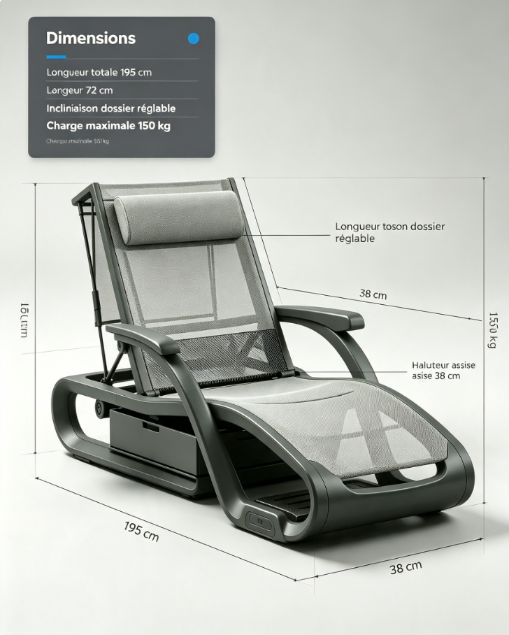 Transat de jardin pliable à dossier inclinable, tissu respirant, emplacement gobelet & téléphone, roues de déplacement pour piscine, terrasse et camping