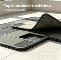 Tapis de terrasse modulaire antidérapant, système de connexion invisible, évacuation de l’eau, entretien facile, pour balcon, piscine, camping et jardin