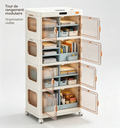 Tour de rangement modulaire transparente : organisez, visualisez et déplacez facilement